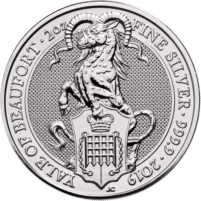 2019 Silver Queen/'s Beast Yale 2 oz Royal Mint Coin